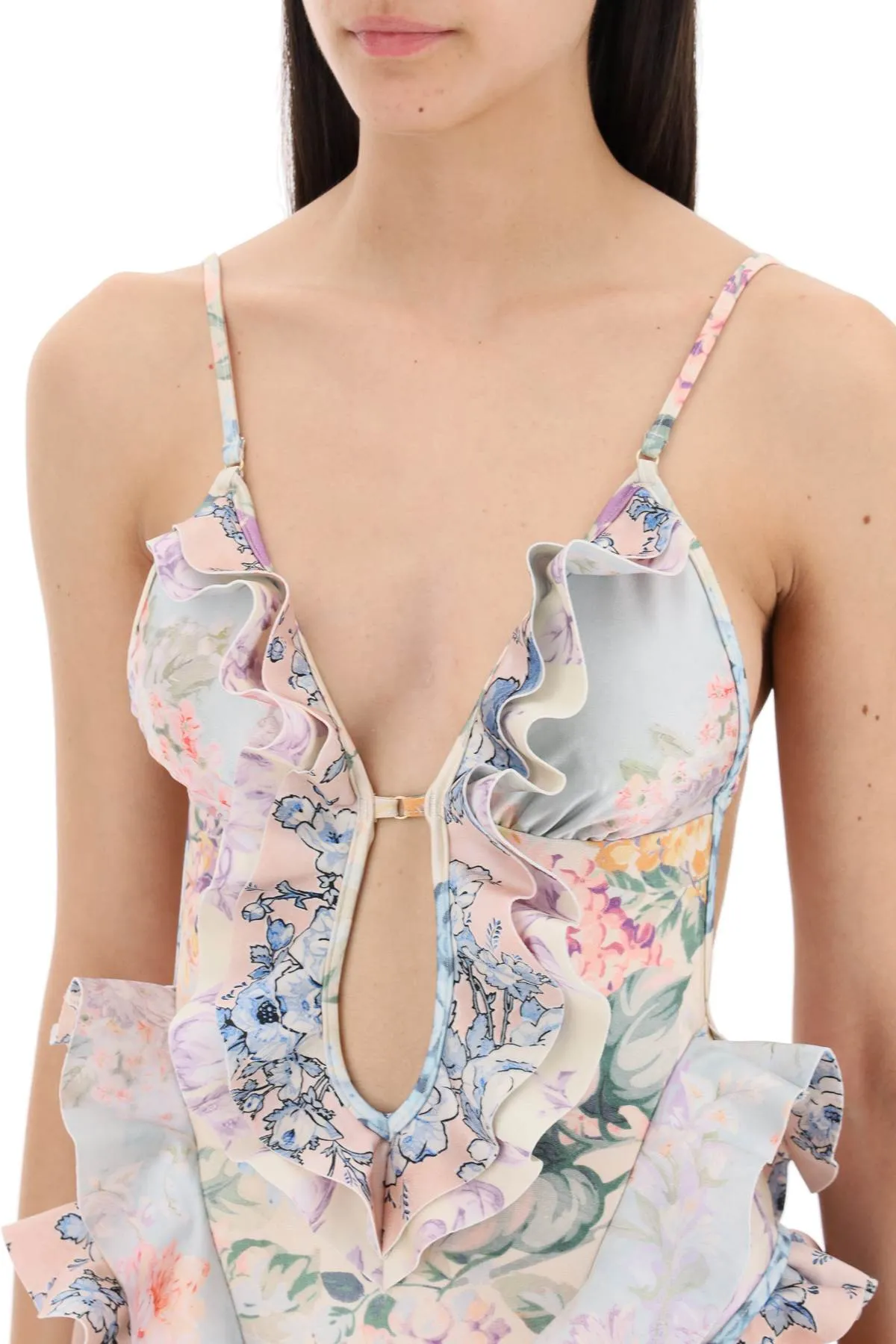 FLORAL PRINT ONE-PIECE SWIMSUIT