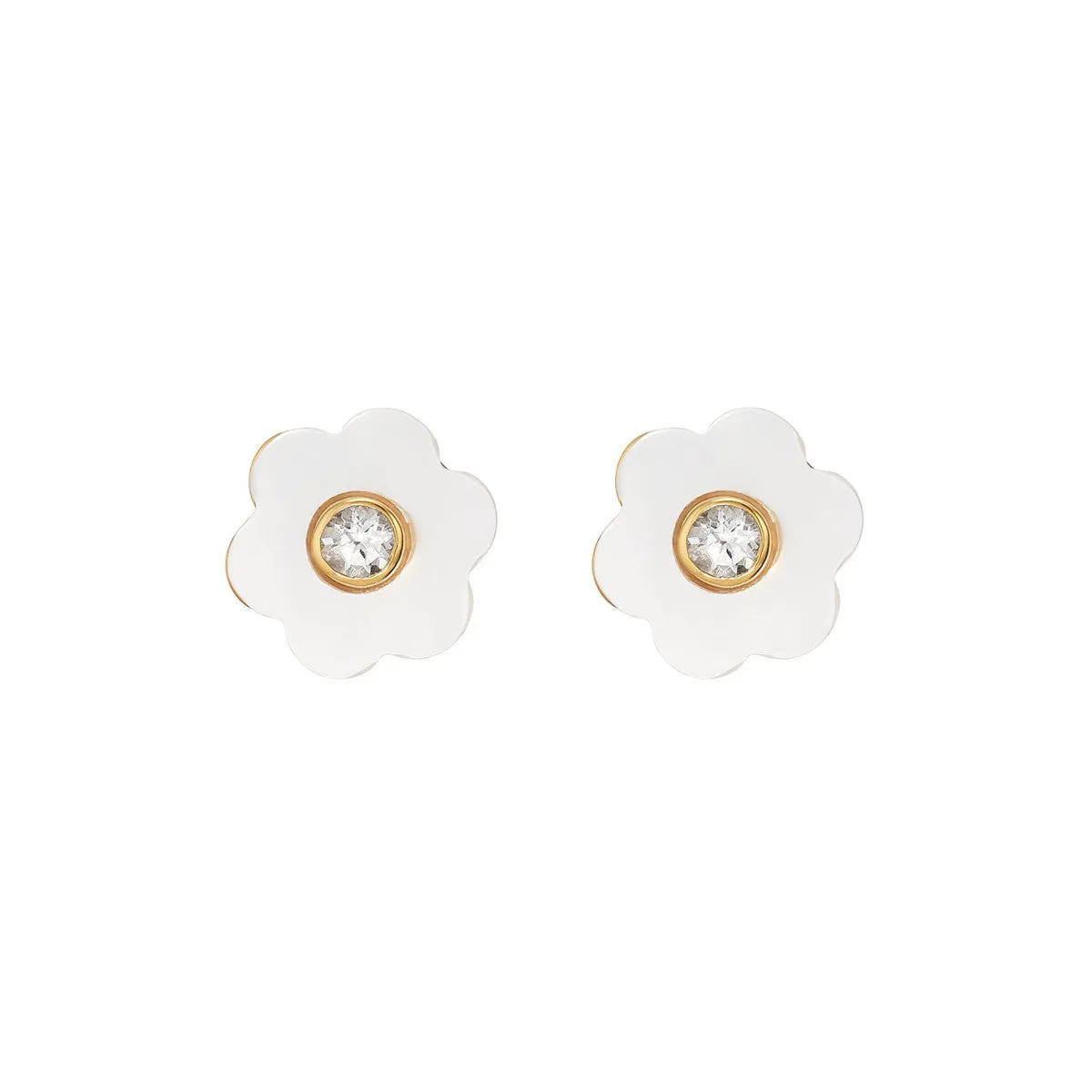 Garden Stud 14K Mother of Pearl