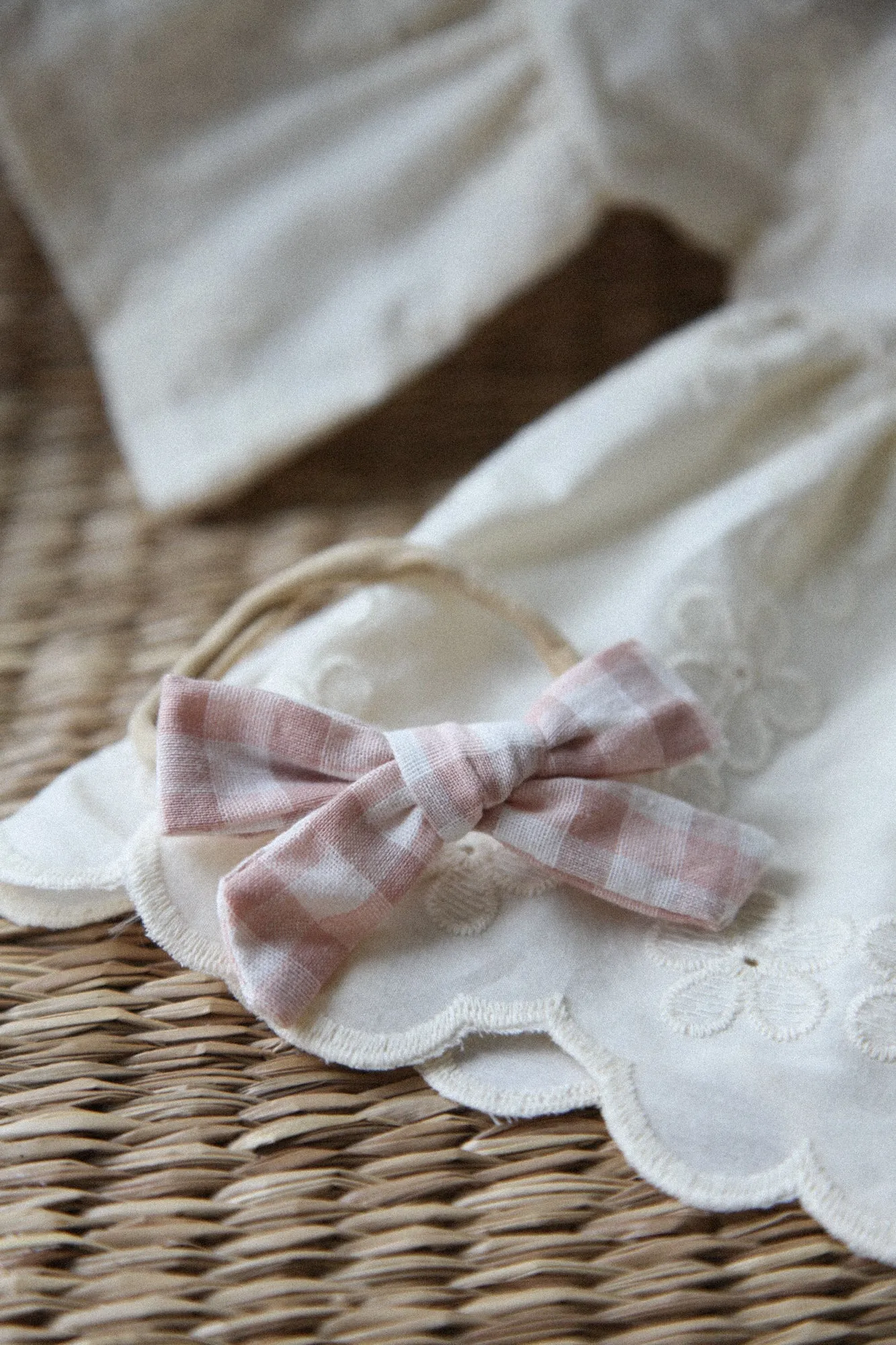 Gingham Cotton Bow Headband (2 colours)