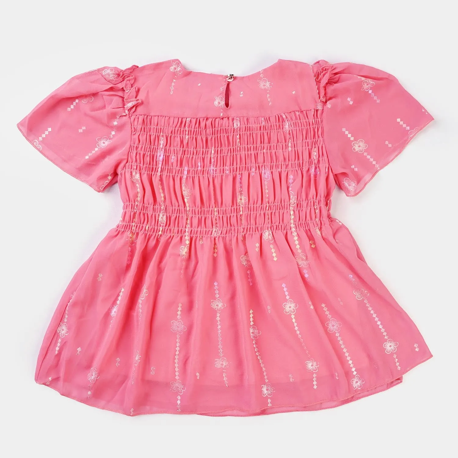 Girls Chiffon Fancy Top-Pink