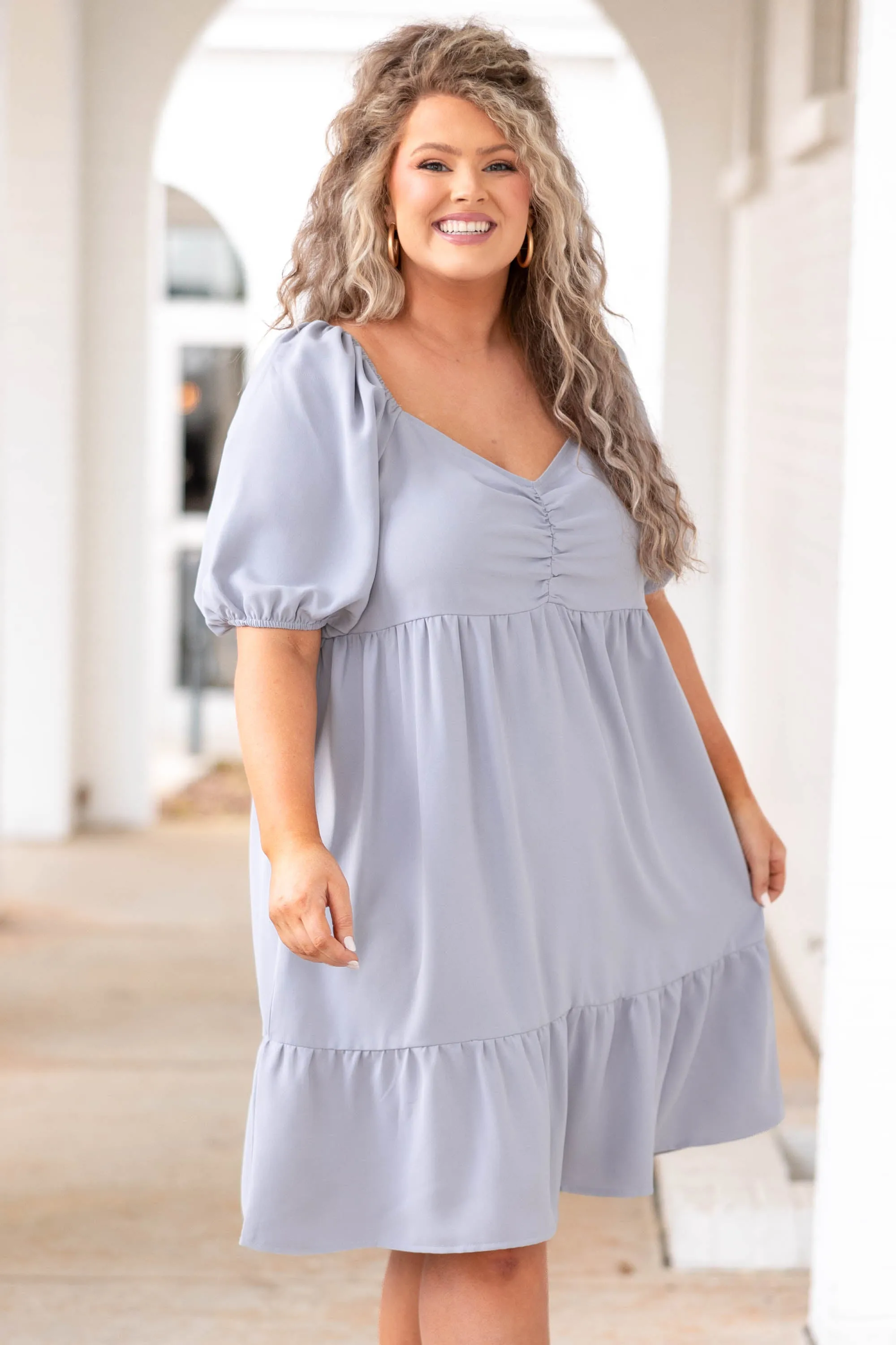 Glowing Days Dress, Fog Blue