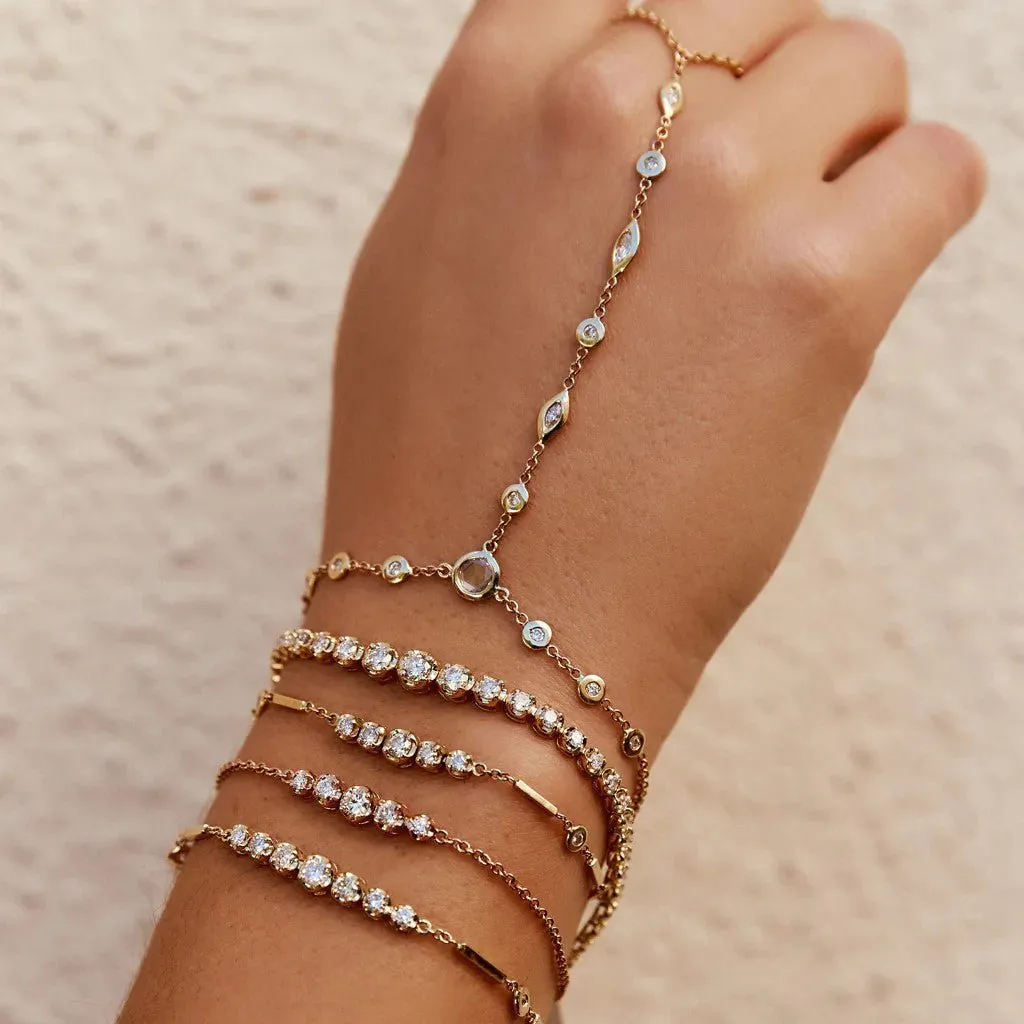 Graduated Diamond Kate Bracelet with Bar Chain