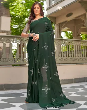 Green Printed Cotton Saree