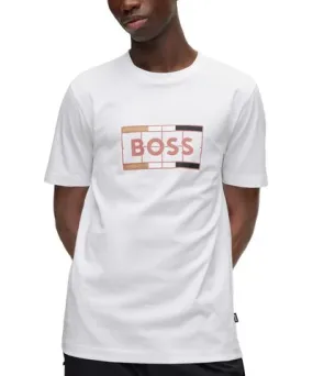 Hugo Boss Boss by Hugo Boss Men's Cotton Slim-Fit T-shirt with Tennis-inspired Logo Print