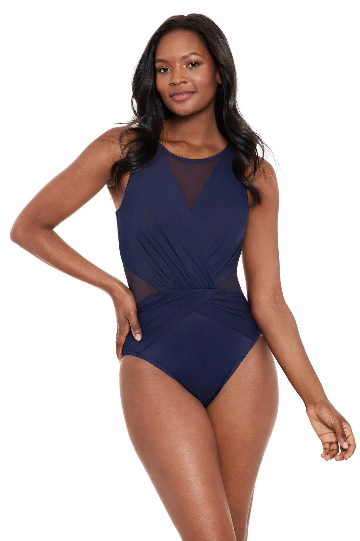 Illusionists Palma Mesh High Neck One Piece Swimsuit