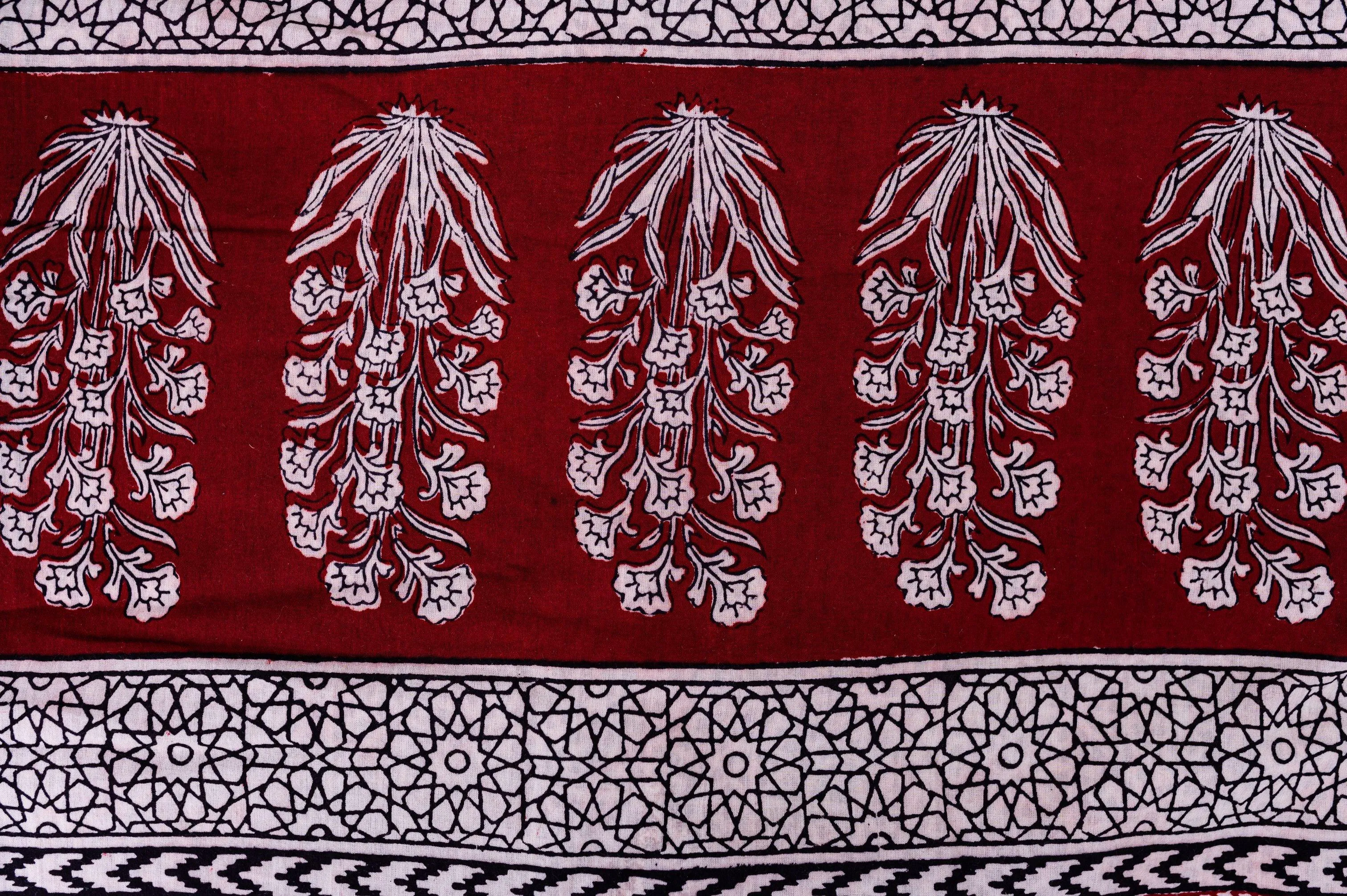 Kaisori Nandana Bagh handblockprinted cotton saree