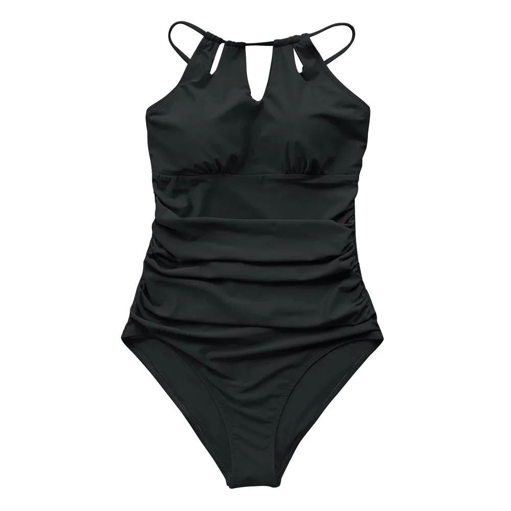 Lace Up Back One-Piece Swimsuit