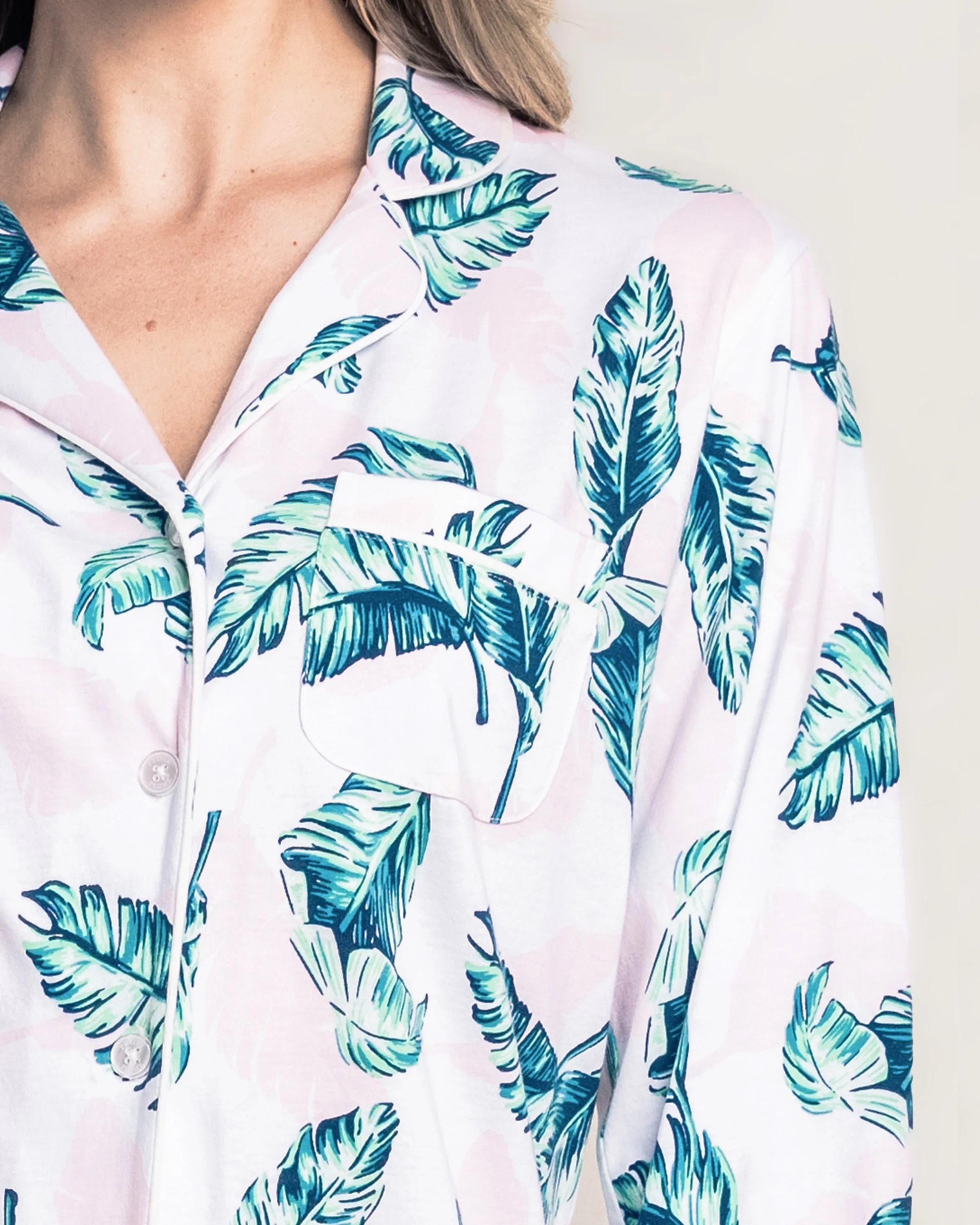 Luxe Pima Cotton St Tropez Palms Pajama Set