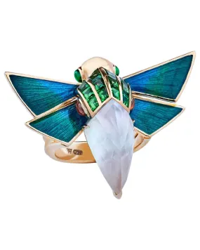 Mother of Pearl Jitterbug Cuckoo Bee Ring