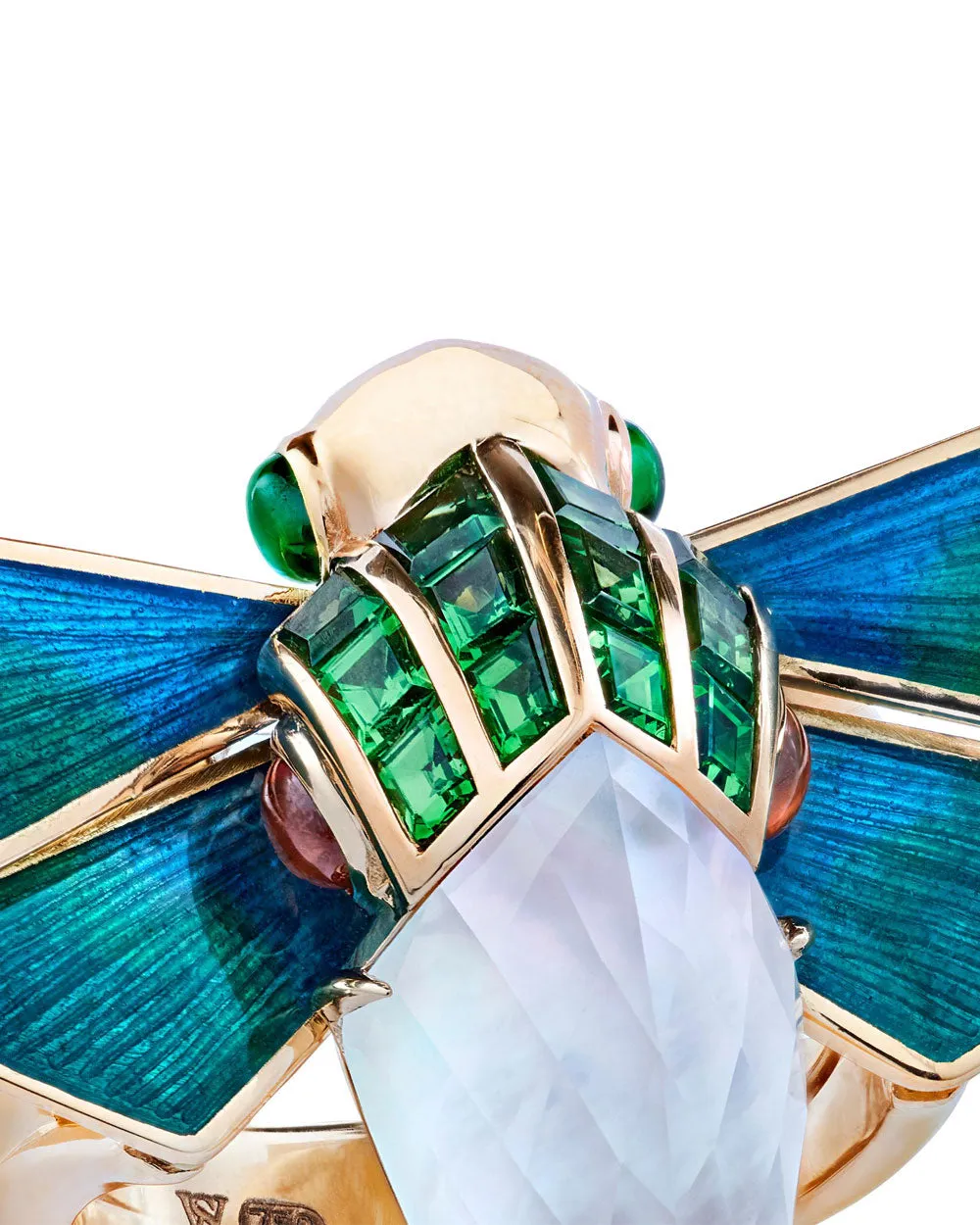 Mother of Pearl Jitterbug Cuckoo Bee Ring