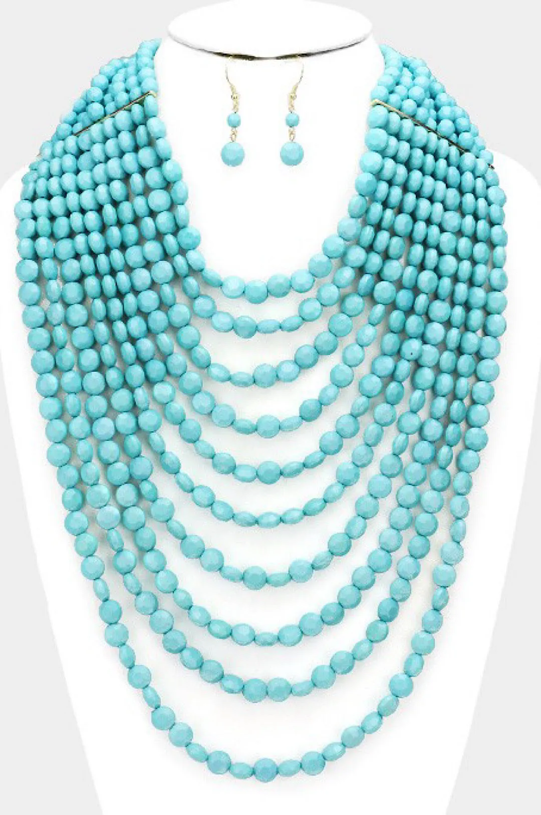 Multi Strand Faceted Bead Necklace