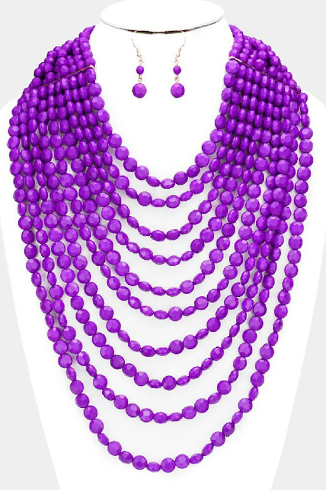 Multi Strand Faceted Bead Necklace