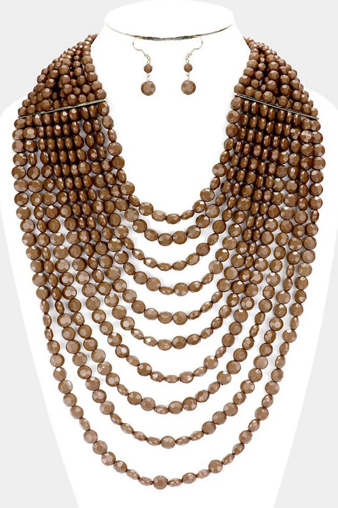 Multi Strand Faceted Bead Necklace