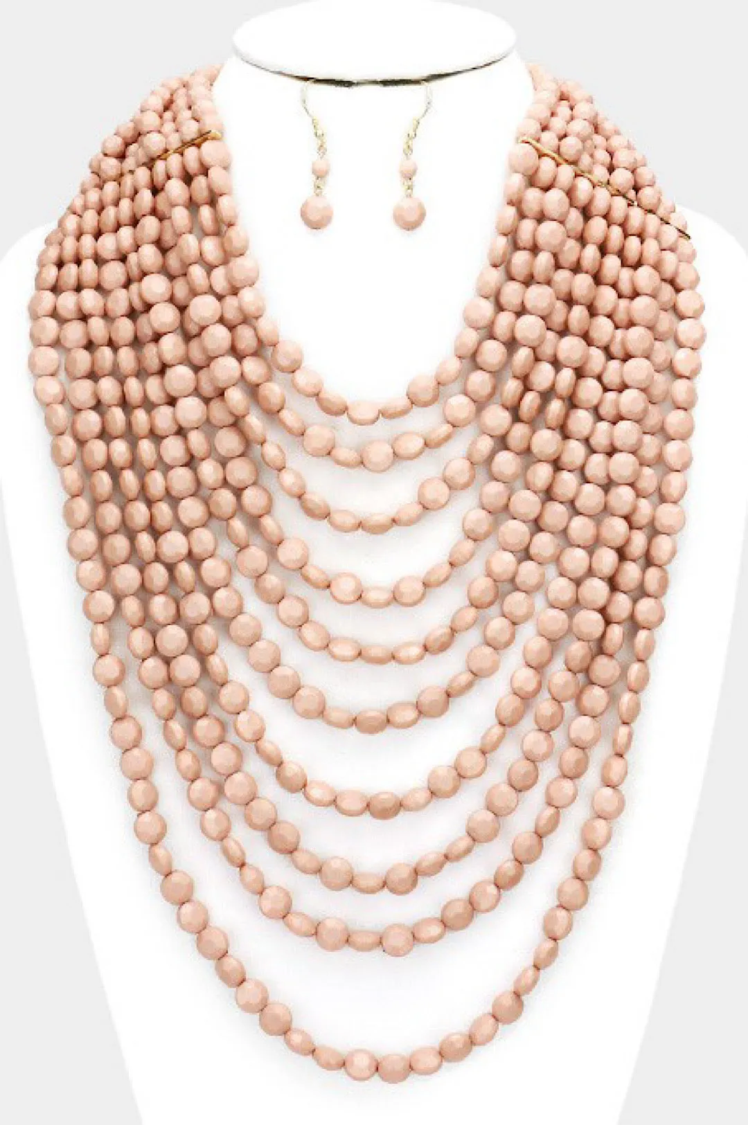 Multi Strand Faceted Bead Necklace