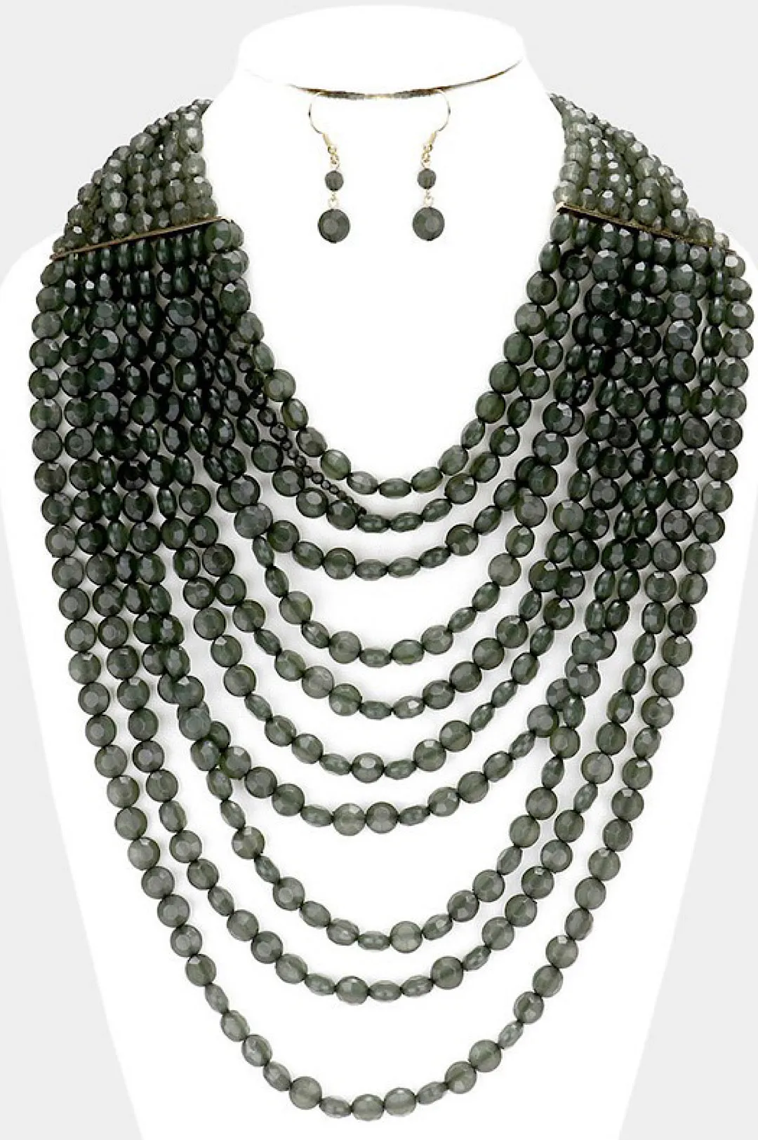 Multi Strand Faceted Bead Necklace