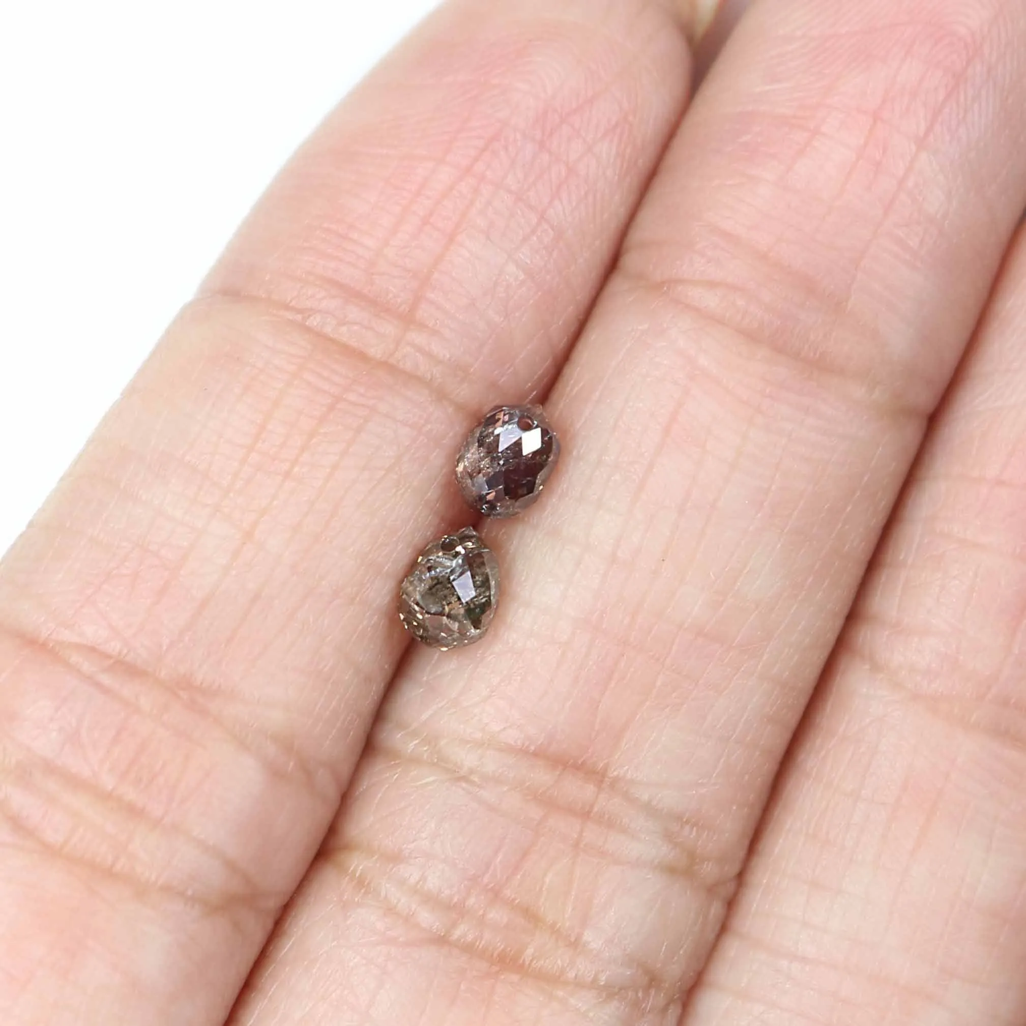 Natural Loose briolette Brown Color Diamond 1.09 CT 4.80 MM Drop Shape Rose Cut Diamond KR2277