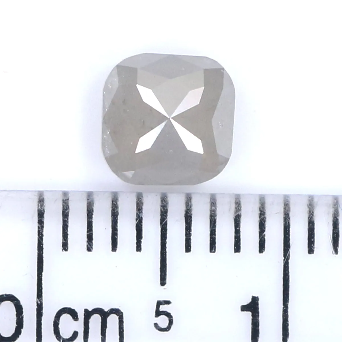 Natural Loose Cushion Grey Color Diamond 0.97 CT 5.40 MM Cushion Shape Rose Cut Diamond L7331