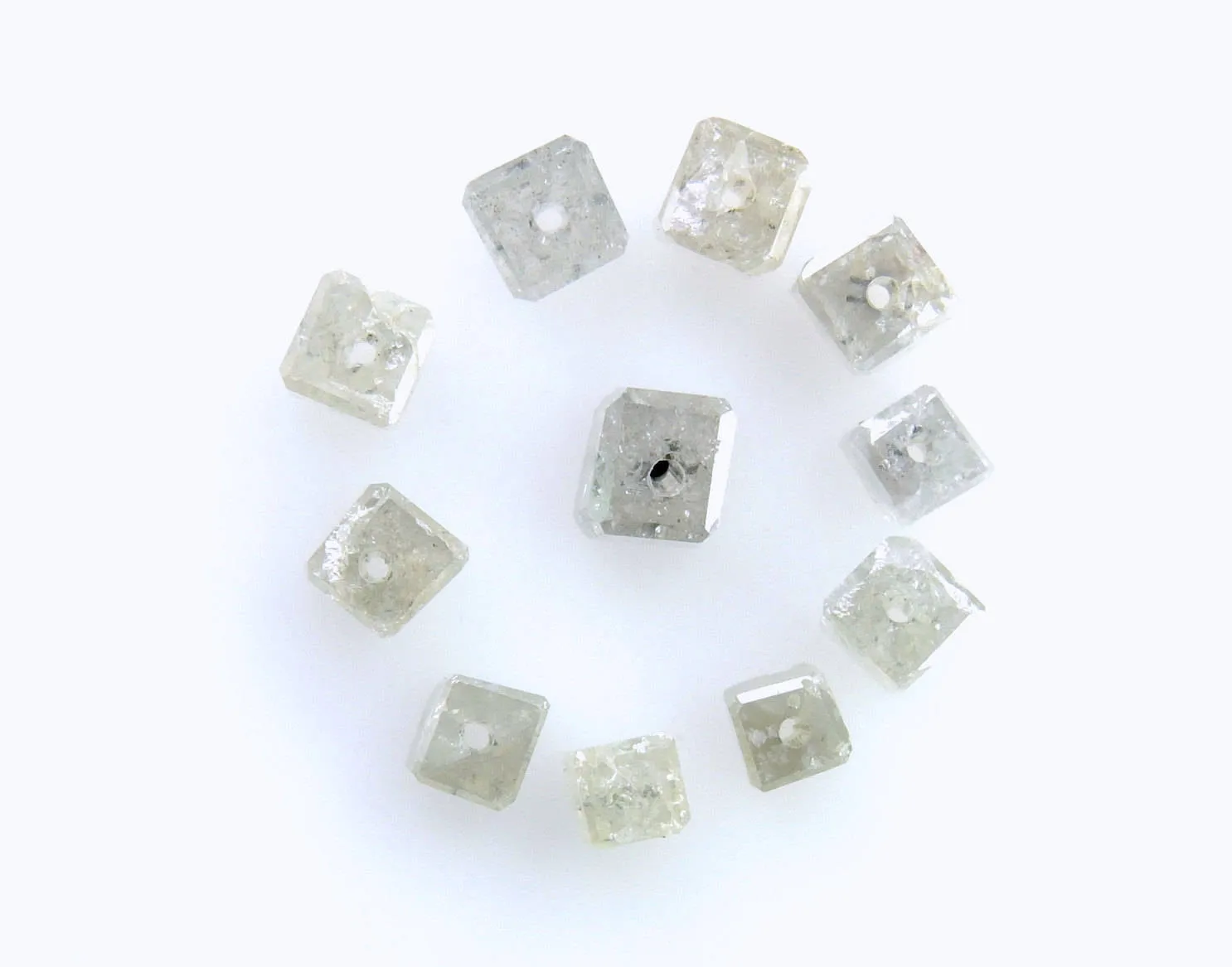 Natural Loose Diamond Drilling Polished Cube White Grey Color I3 Clarity 1.00 Ct Lot Q64