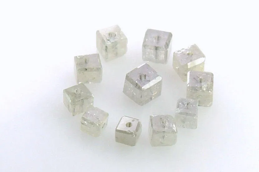 Natural Loose Diamond Drilling Polished Cube White Grey Color I3 Clarity 1.00 Ct Lot Q64