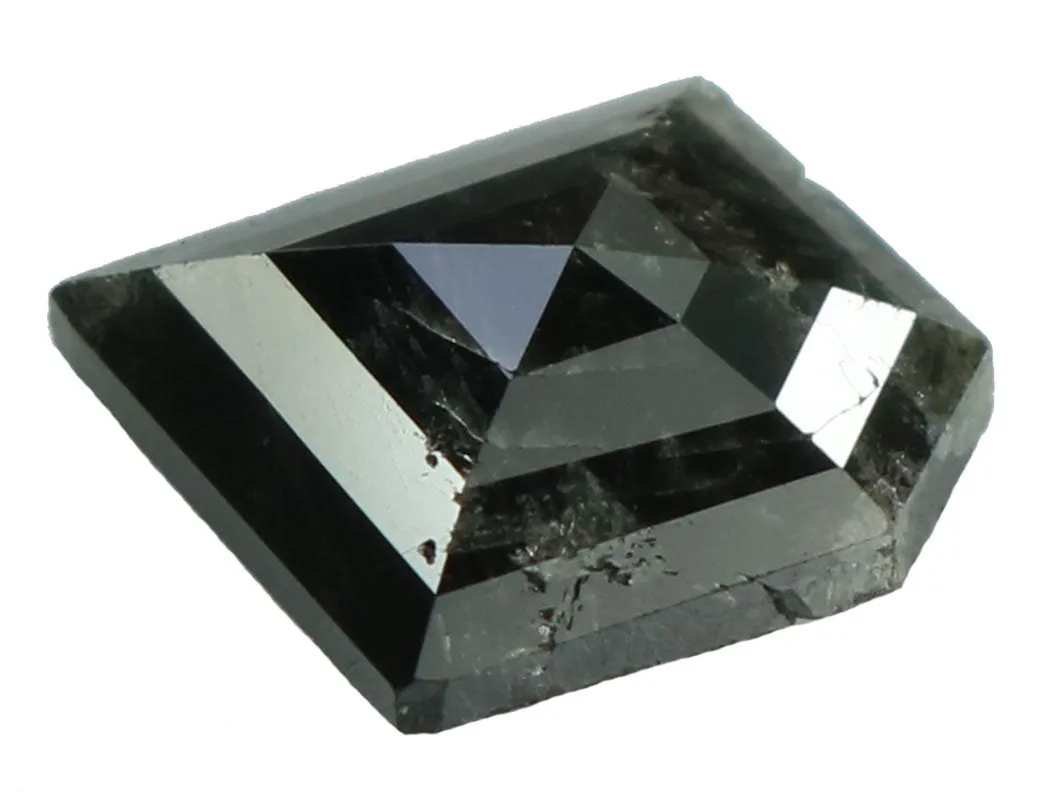 Natural Loose Diamond Shield Black Grey Salt And Pepper Color I3 Clarity 9.20 MM 1.59 Ct KR1267