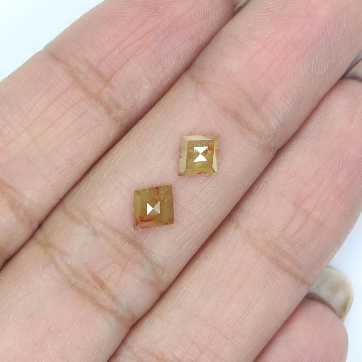 Natural Loose Kite Pair Brown Color Diamond 0.82 CT 6.49 MM Kite Rose Cut Diamond KDL2462