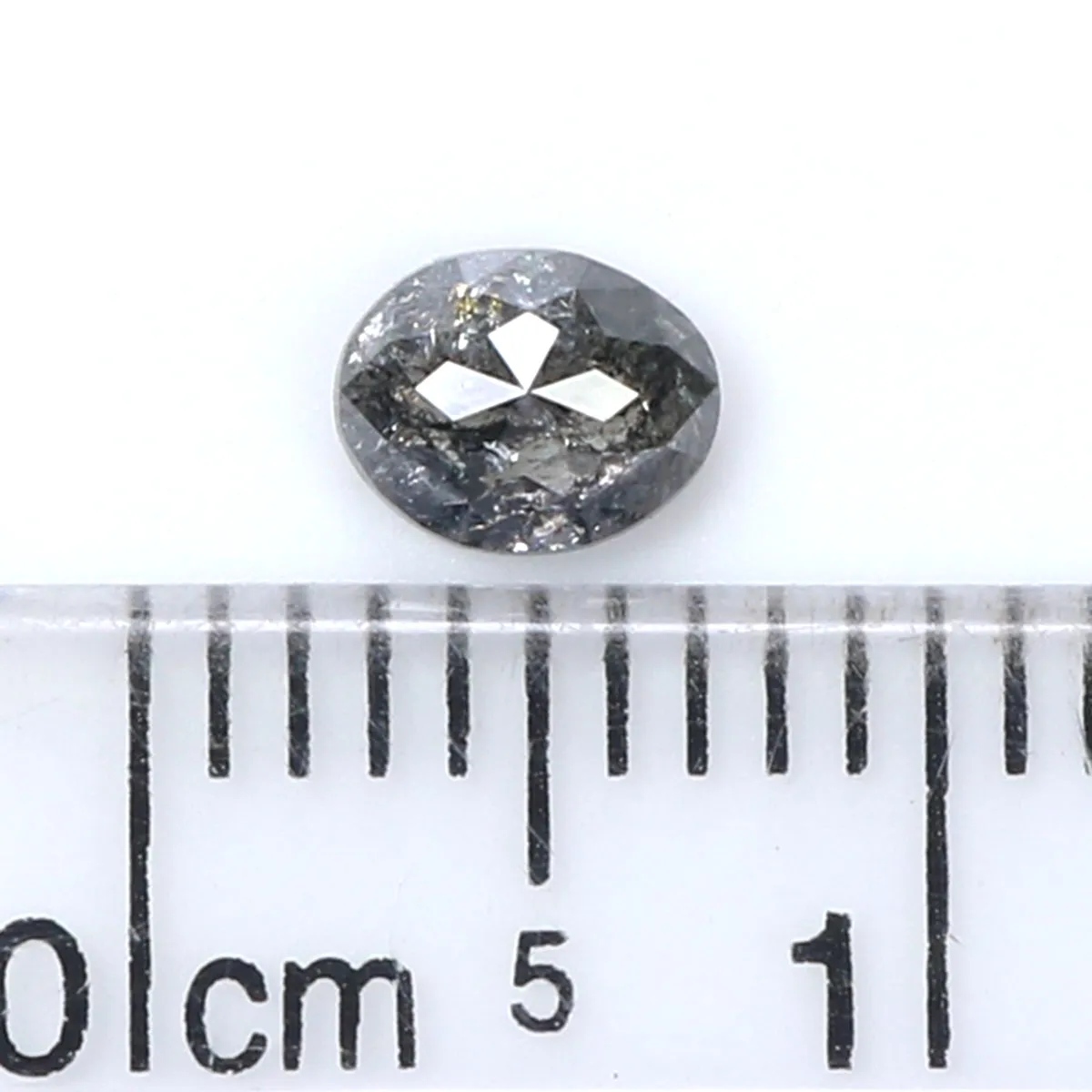 Natural Loose Oval Salt And Pepper Diamond Black Grey Color 0.36 CT 4.85 MM Oval Shape Rose Cut Diamond KR2502