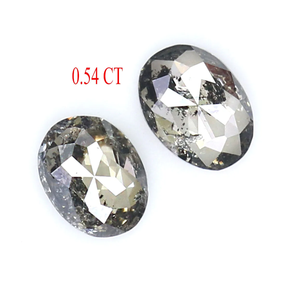 Natural Loose Oval Salt And Pepper Diamond Black Grey Color 0.54 CT 4.65 MM Oval Shape Rose Cut Diamond KR2321