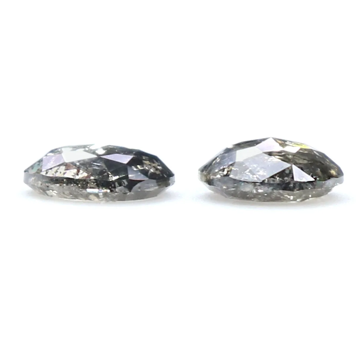 Natural Loose Oval Salt And Pepper Diamond Black Grey Color 0.54 CT 4.65 MM Oval Shape Rose Cut Diamond KR2321