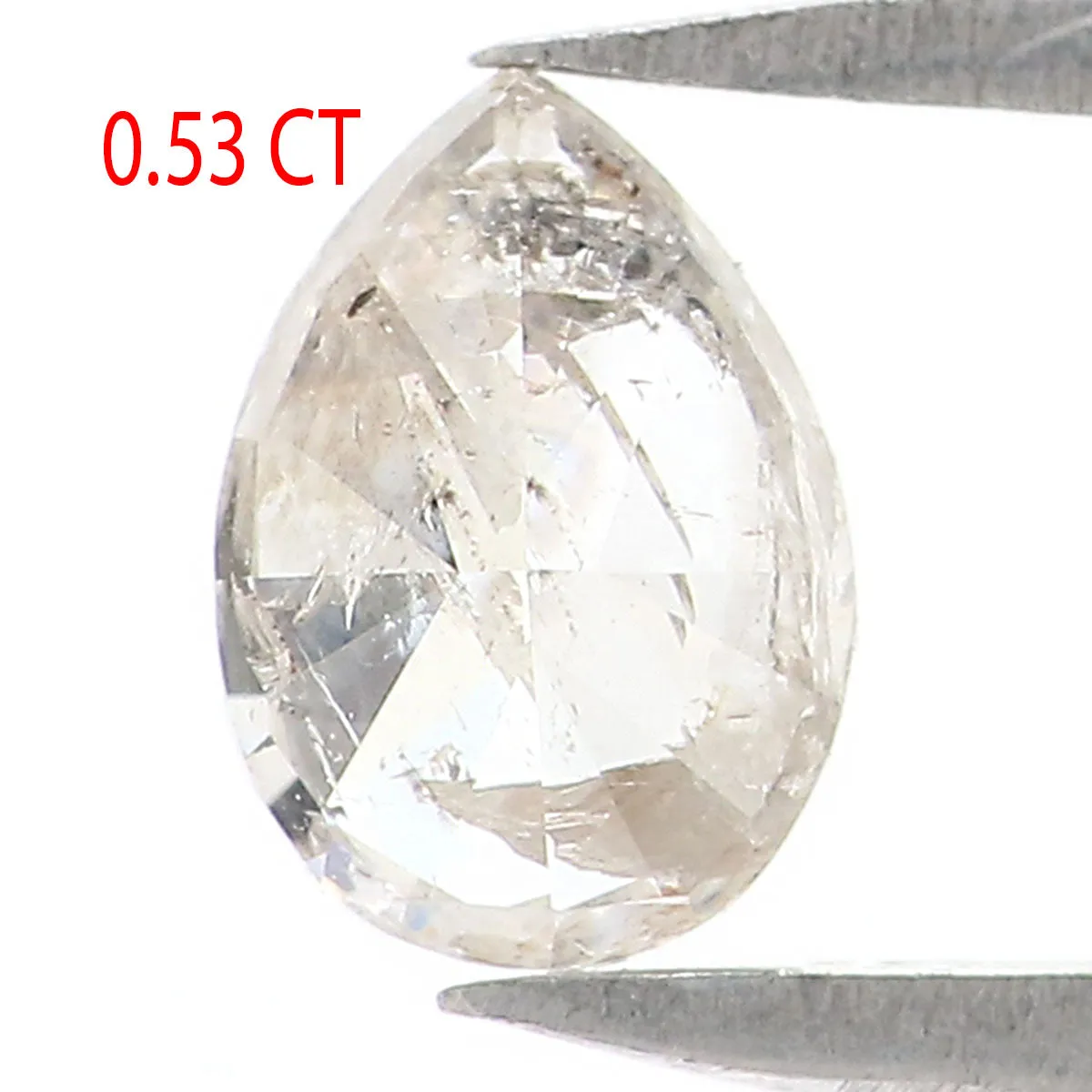 Natural Loose Pear Diamond Grey Color 0.53 CT 6.00 MM Pear Shape Rose Cut Diamond KR1008