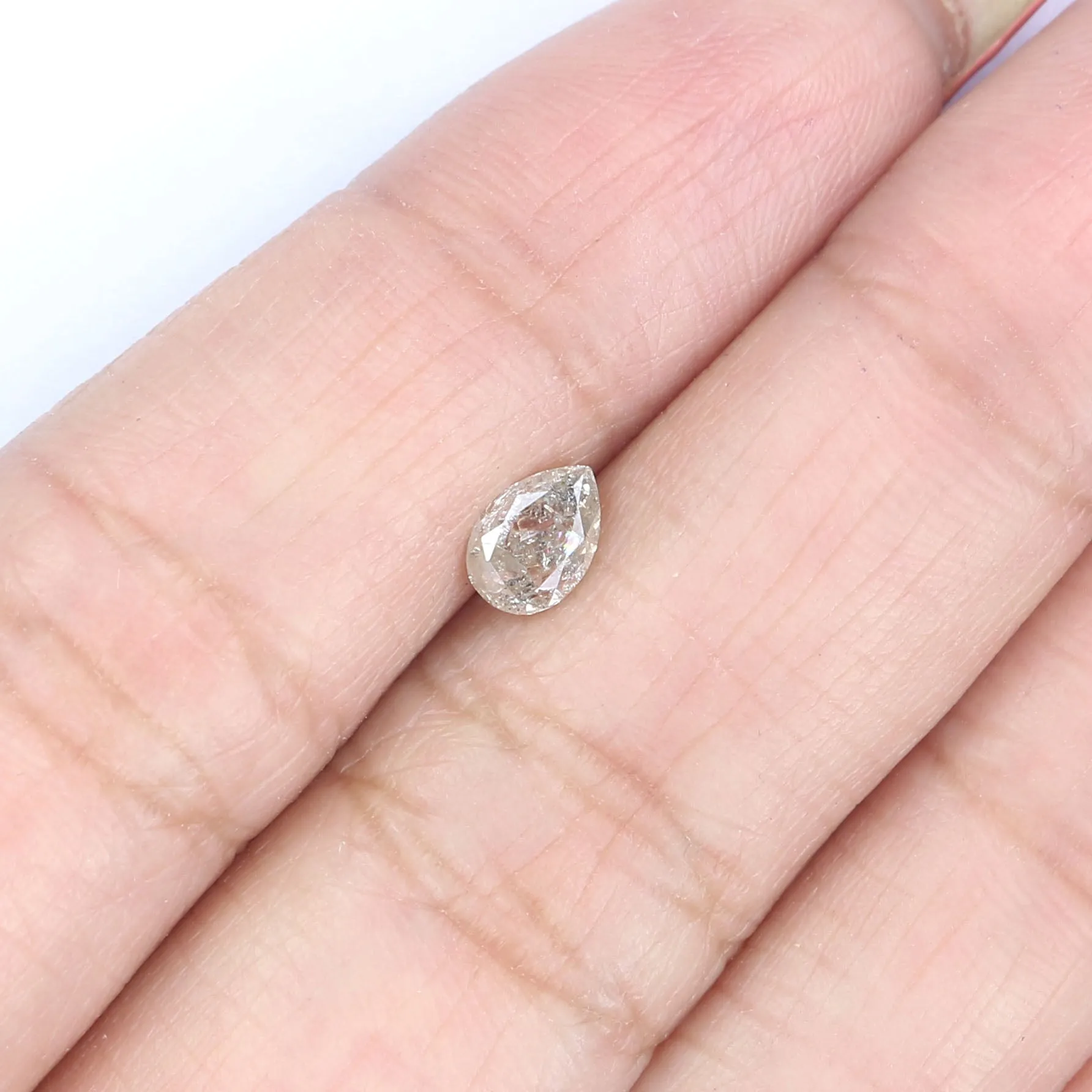 Natural Loose Pear Diamond Grey Color 0.53 CT 6.00 MM Pear Shape Rose Cut Diamond KR1008