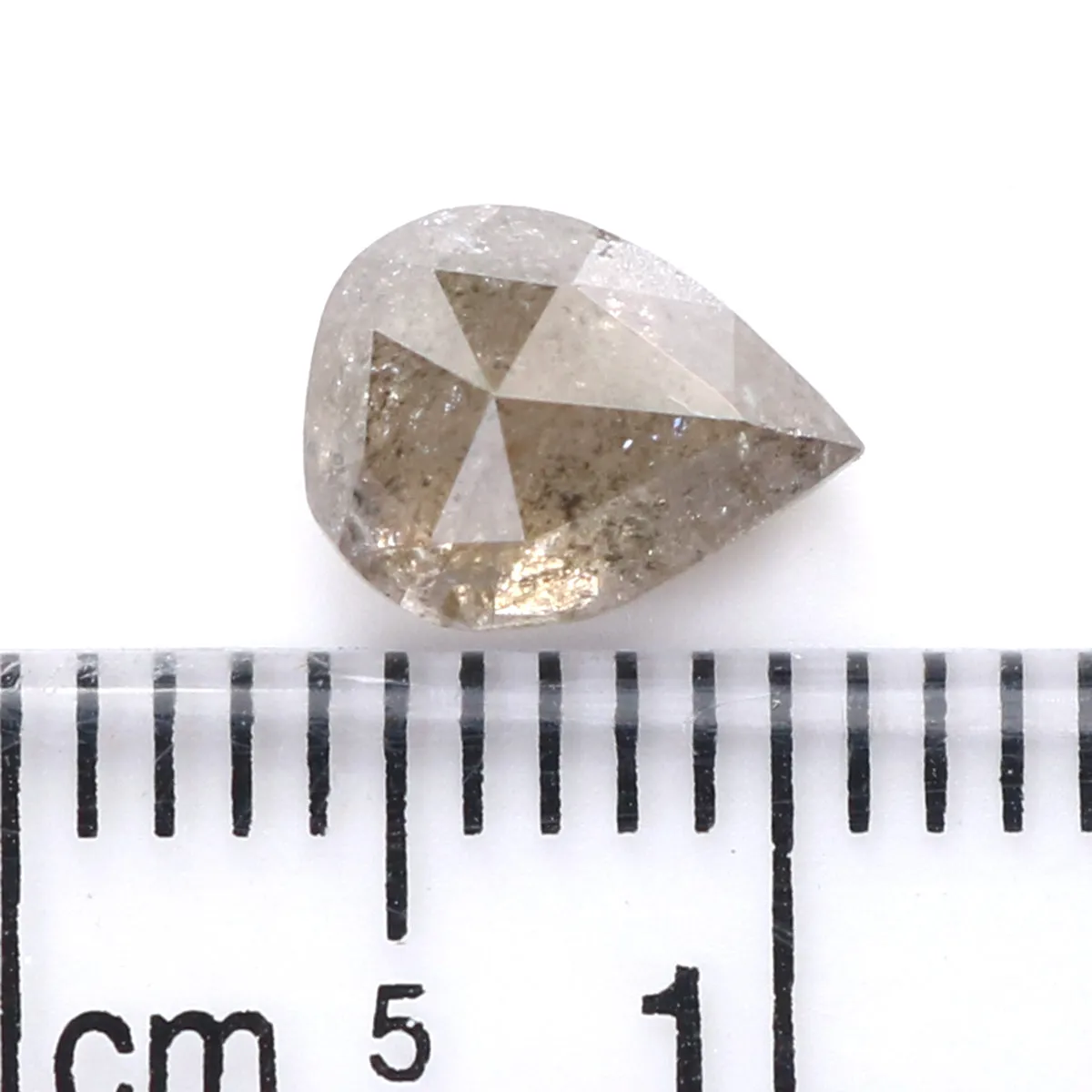 Natural Loose Pear Diamond Grey Color 0.98 CT 7.30 MM Pear Shape Rose Cut Diamond L7712