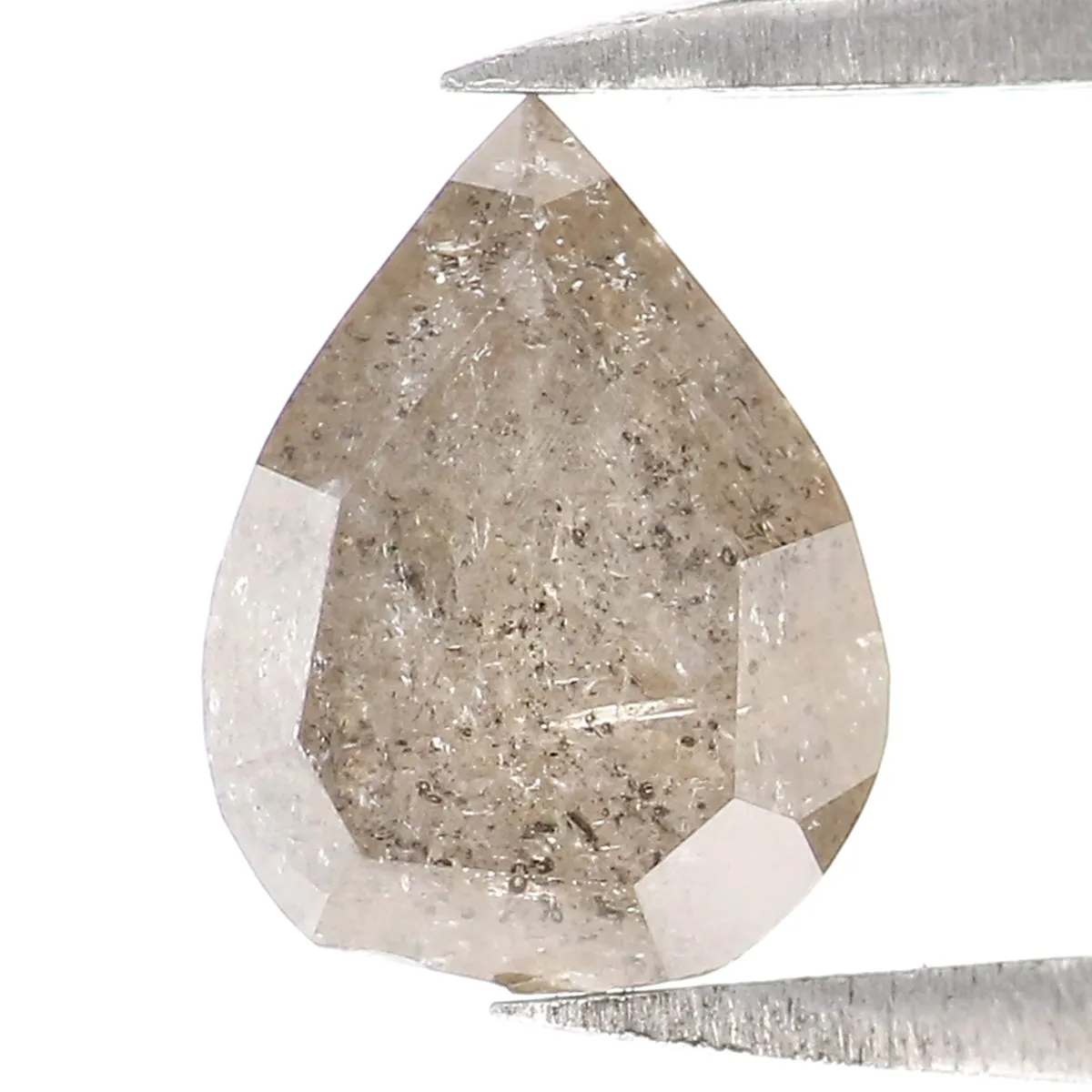 Natural Loose Pear Diamond Grey Color 0.98 CT 7.30 MM Pear Shape Rose Cut Diamond L7712