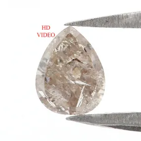 Natural Loose Pear Grey Color Diamond 0.36 CT 5.40 MM Pear Shape Rose Cut Diamond KR117