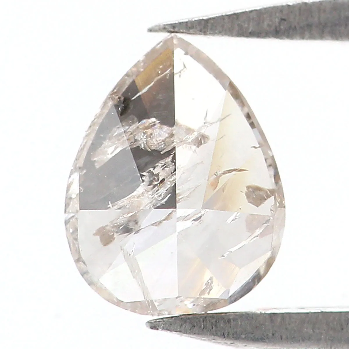 Natural Loose Pear Grey Color Diamond 0.36 CT 5.40 MM Pear Shape Rose Cut Diamond KR117