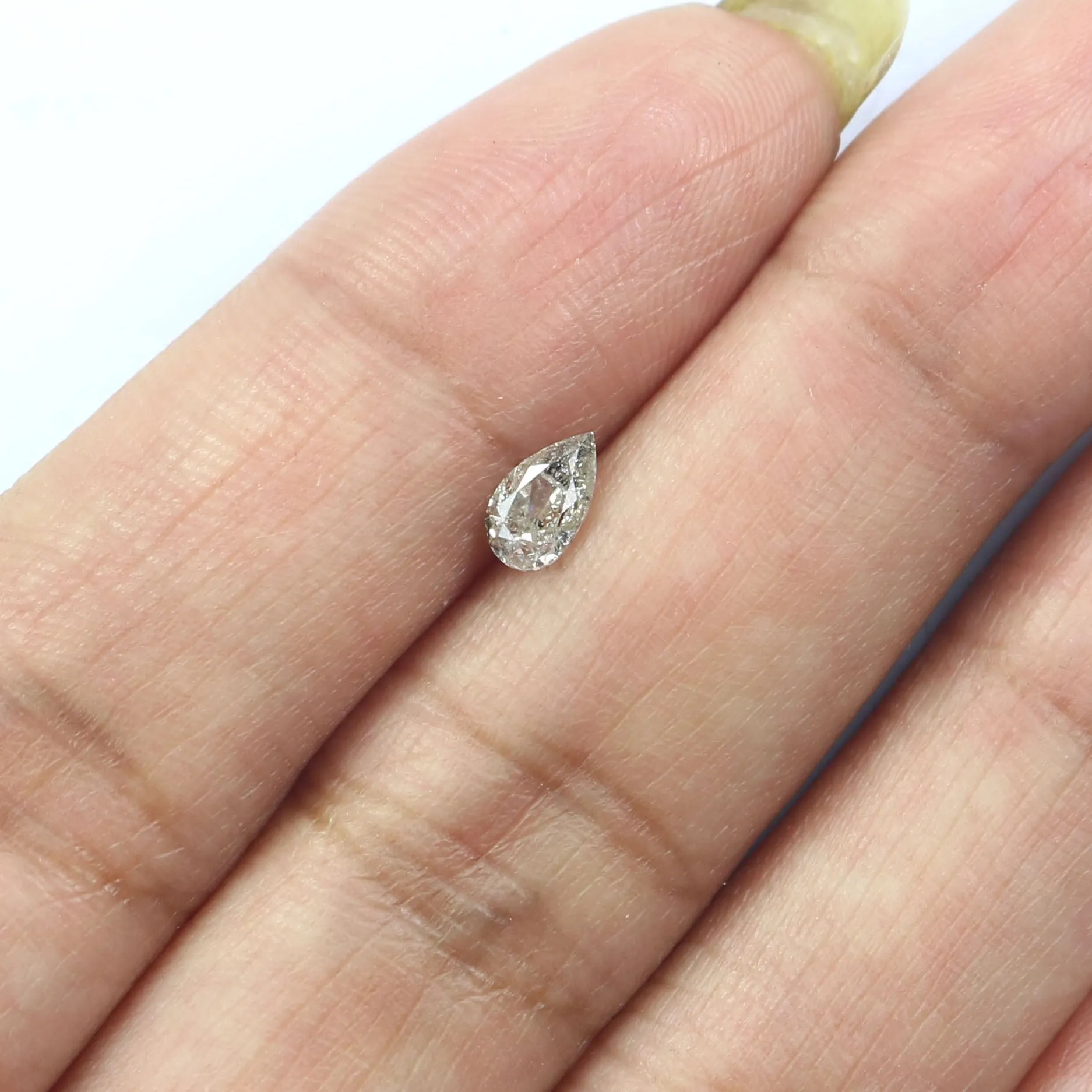 Natural Loose Pear Grey Color Diamond 0.38 CT 6.00 MM Pear Shape Rose Cut Diamond KR848