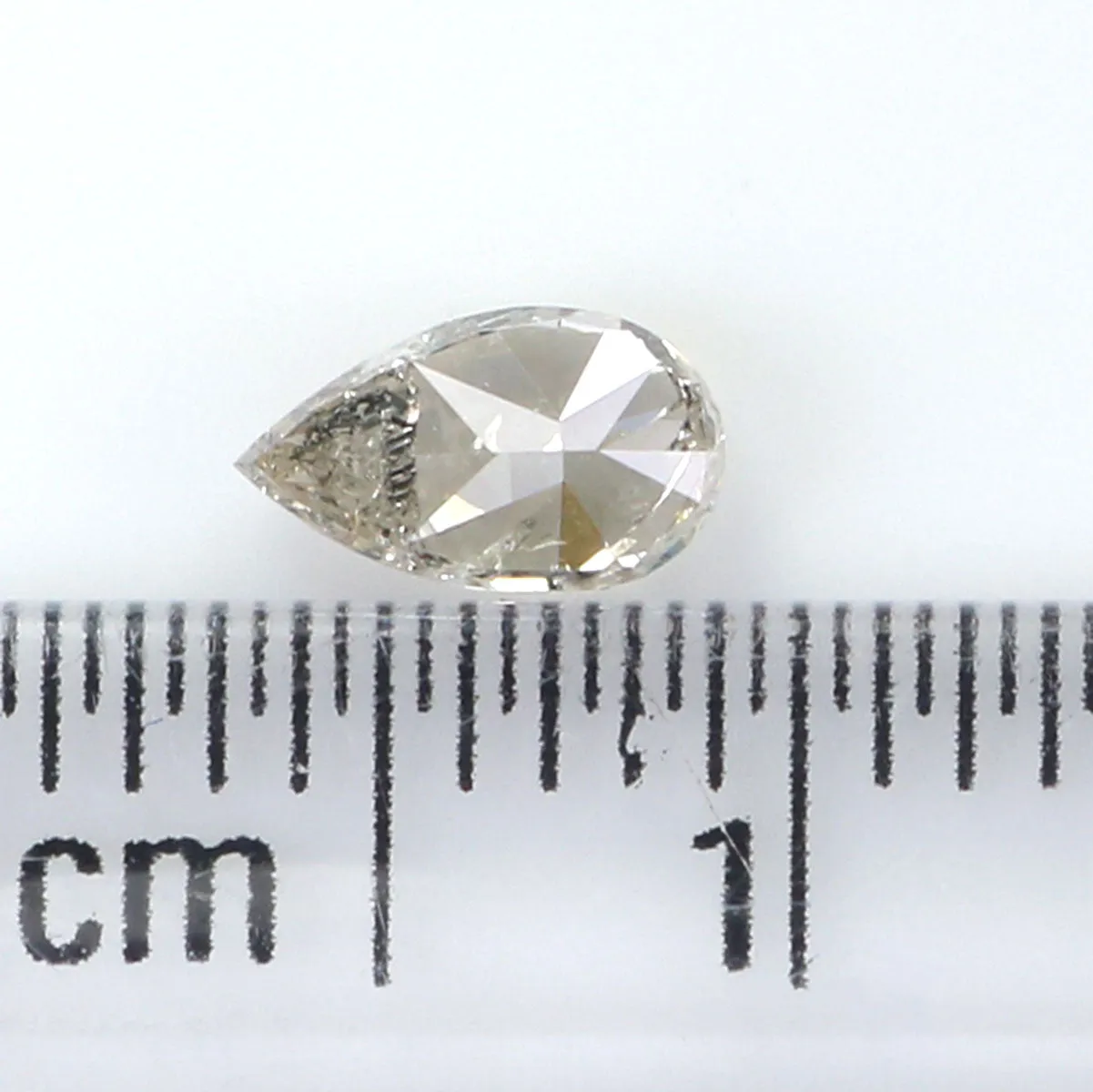 Natural Loose Pear Grey Color Diamond 0.38 CT 6.00 MM Pear Shape Rose Cut Diamond KR848