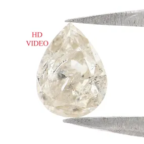 Natural Loose Pear Grey Color Diamond 0.43 CT 5.60 MM Pear Shape Rose Cut Diamond KR1009