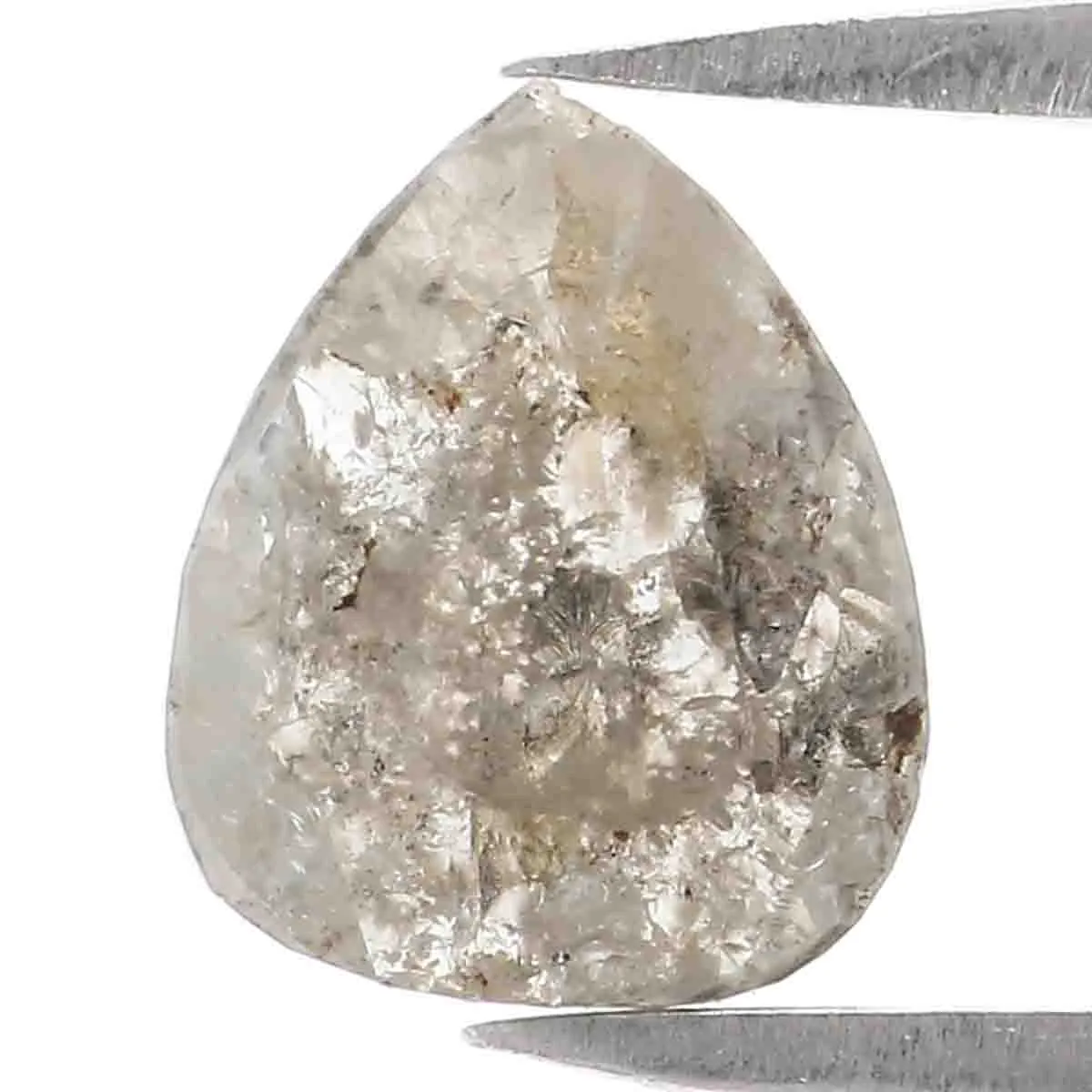 Natural Loose Pear Grey Color Diamond 0.85 CT 8.00 MM Pear Shape Rose Cut Diamond L6982