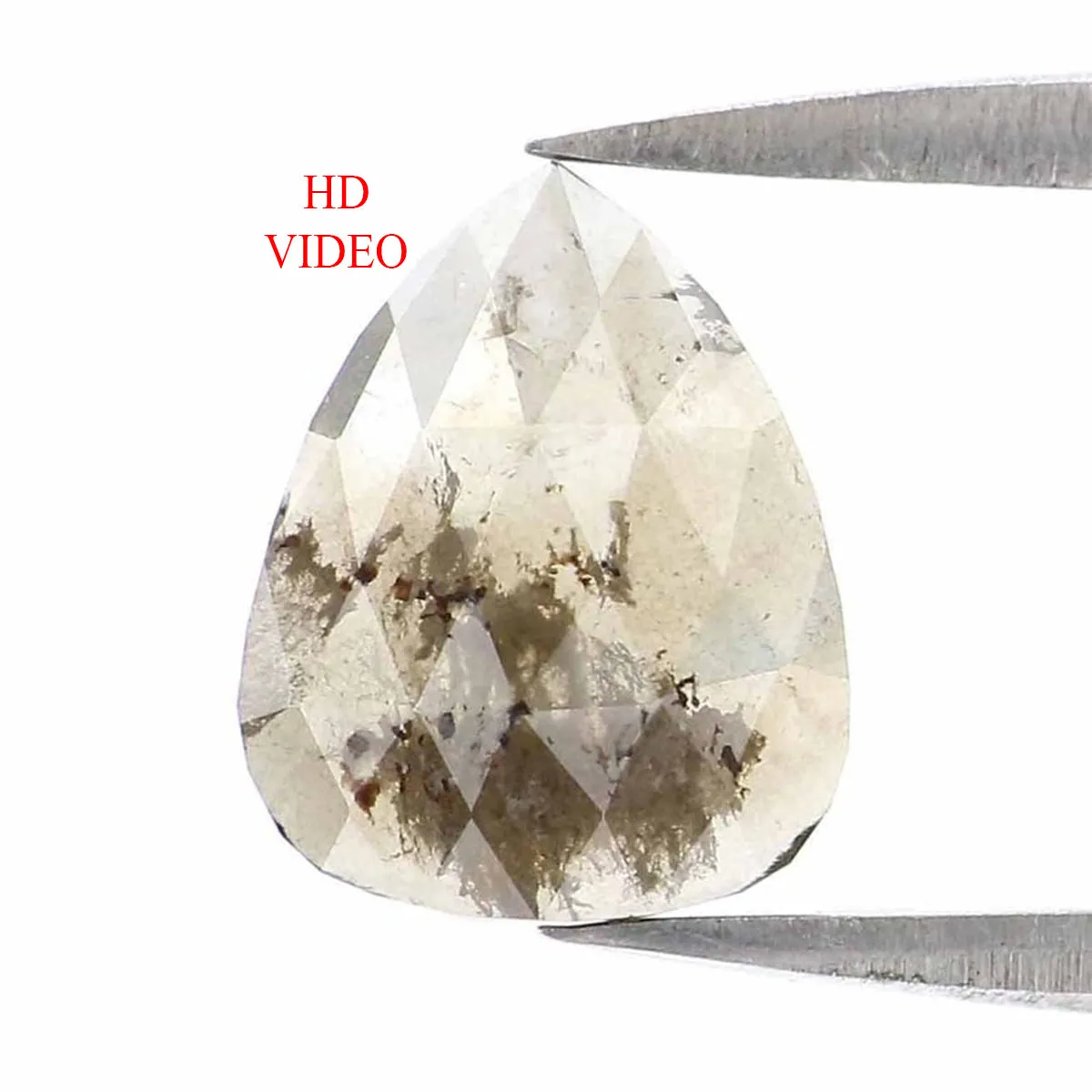 Natural Loose Pear Grey Color Diamond 1.12 CT 9.10 MM Pear Shape Rose Cut Diamond L6972