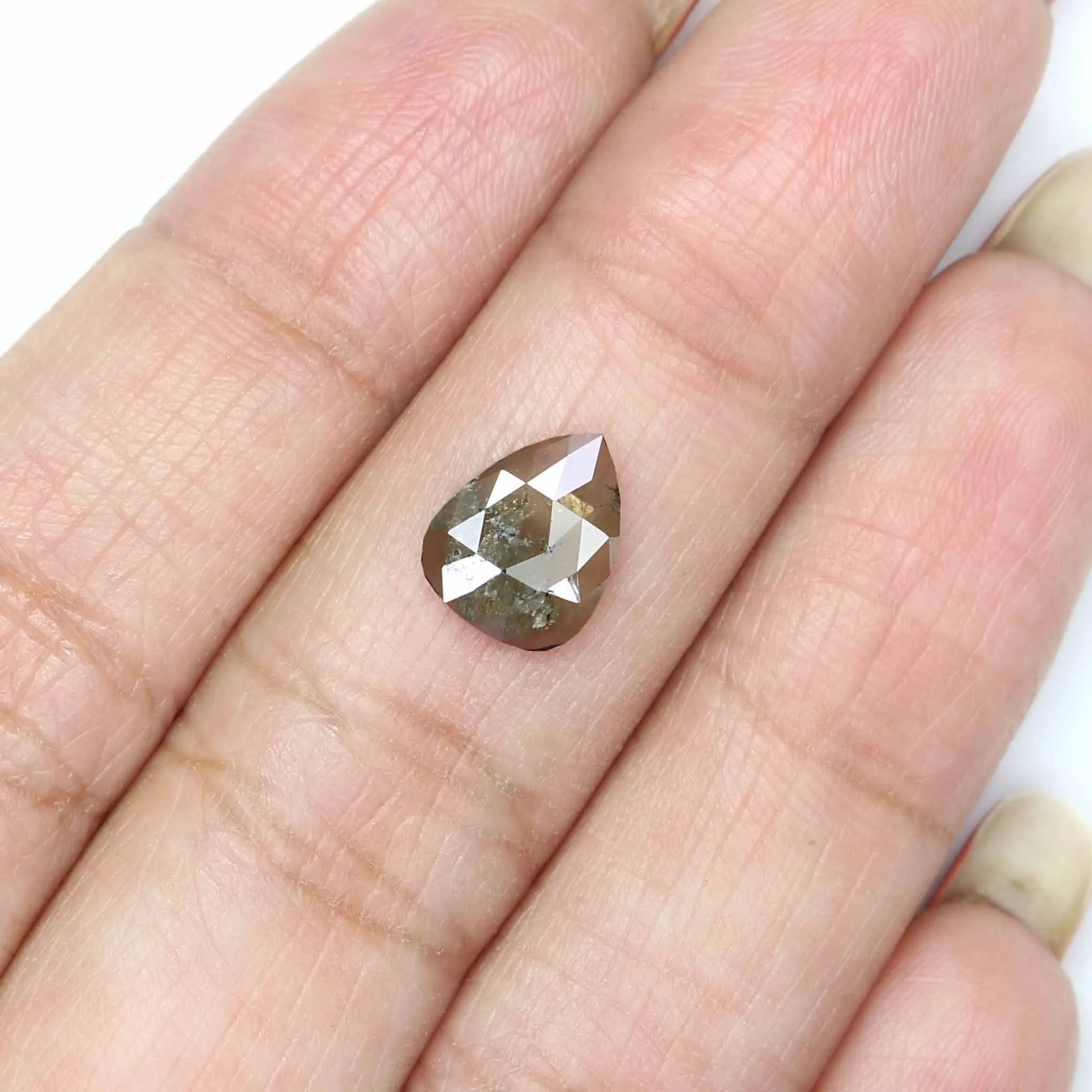 Natural Loose Pear Grey Color Diamond 1.12 CT 9.10 MM Pear Shape Rose Cut Diamond L6972