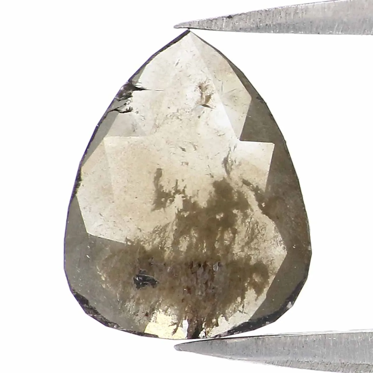 Natural Loose Pear Grey Color Diamond 1.12 CT 9.10 MM Pear Shape Rose Cut Diamond L6972