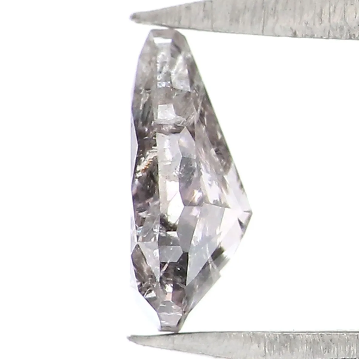 Natural Loose Pear Salt And Pepper Grey Color Diamond  0.39 CT 5.90 MM Pear Shape Rose Cut Diamond KR861