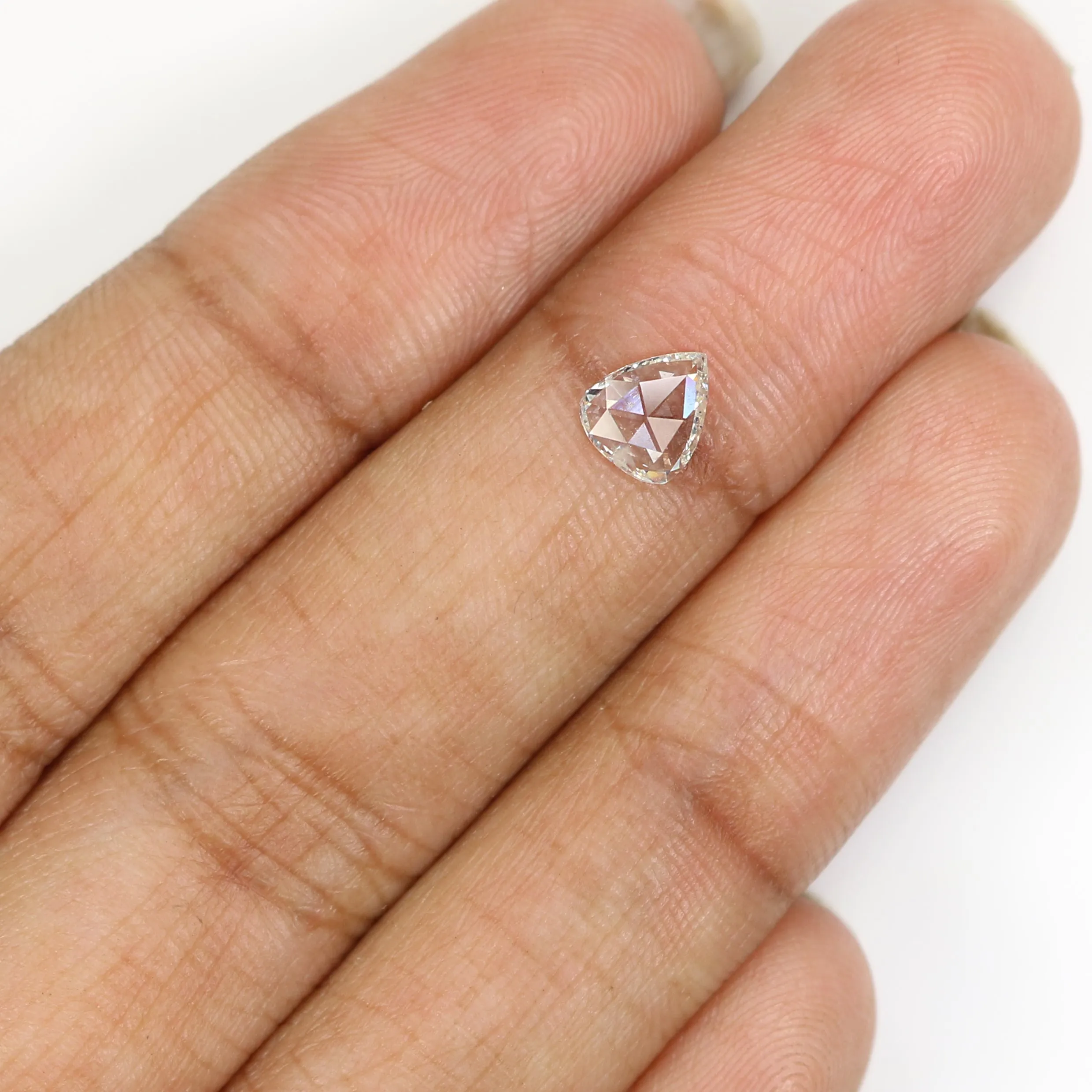 Natural Loose Pear White-I Color Diamond 0.39 CT 6.10 MM Pear Shape Rose Cut Diamond L1579