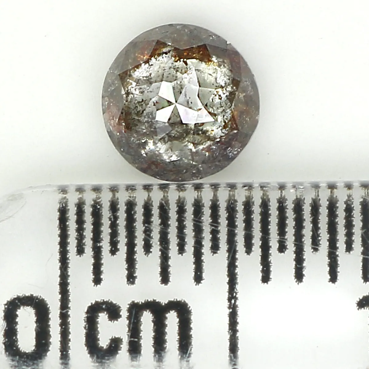 Natural Loose Rose Cut Salt And Pepper Diamond Black Grey Color 0.46 CT 4.75 MM Rose Cut Shape Diamond L1029