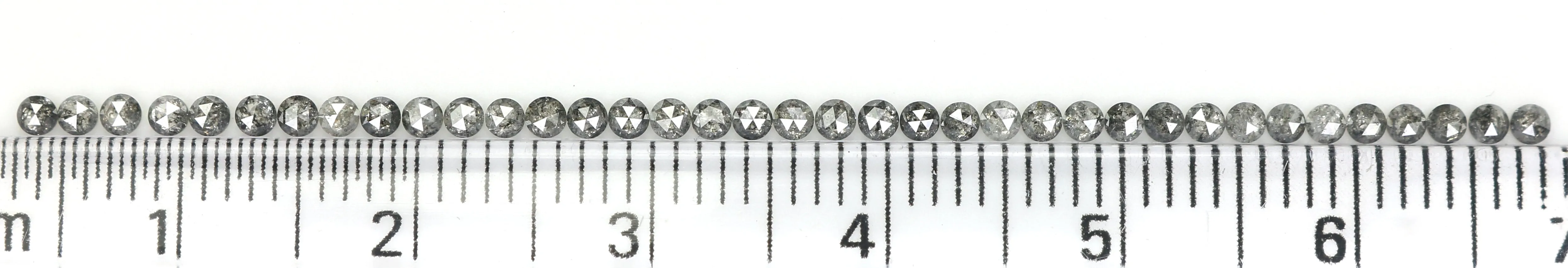 Natural Loose Rose Cut Salt And Pepper Diamond Black Grey Color 0.94 CT 1.70 MM Rose Cut Shape Diamond L1373