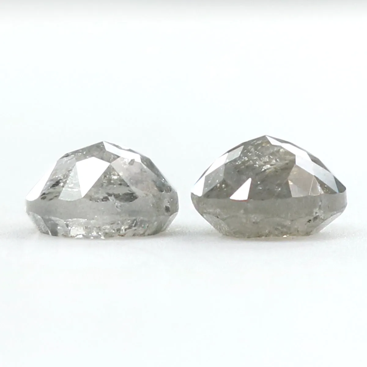 Natural Loose Rose Cut Salt And Pepper Diamond Black Grey Color 0.98 CT 4.55 MM Rose Cut Shape Diamond KDK2442