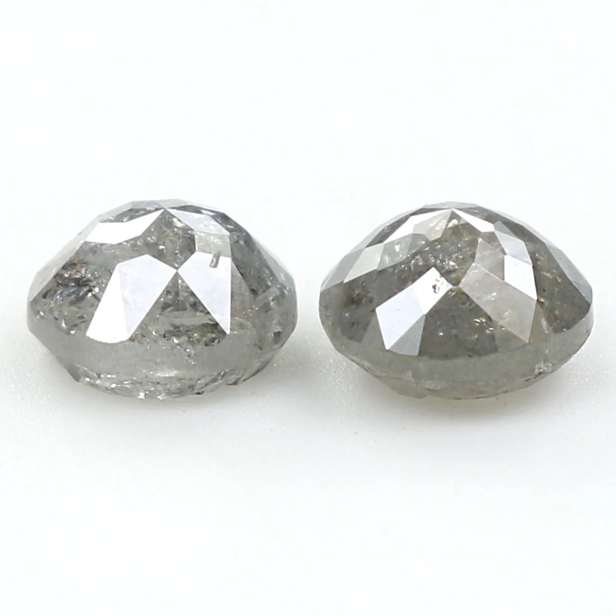 Natural Loose Rose Cut Salt And Pepper Diamond Black Grey Color 0.98 CT 4.55 MM Rose Cut Shape Diamond KDK2442