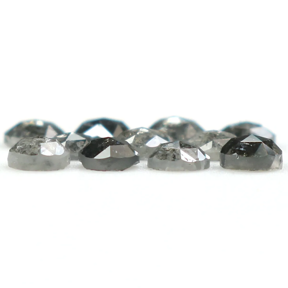 Natural Loose Rose Cut Salt And Pepper Diamond Black Grey Color 1.05 CT 2.70 MM Rose Cut Shape Diamond KDL1552