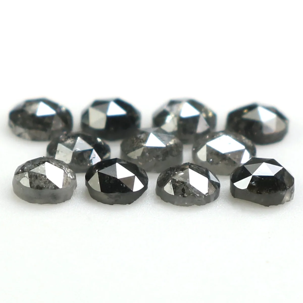 Natural Loose Rose Cut Salt And Pepper Diamond Black Grey Color 1.05 CT 2.70 MM Rose Cut Shape Diamond KDL1552