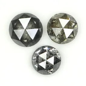 Natural Loose Rose Cut Salt And Pepper Diamond Black Grey Color 1.16 CT 4.00 MM Round Rose Cut Shape Diamond L1149